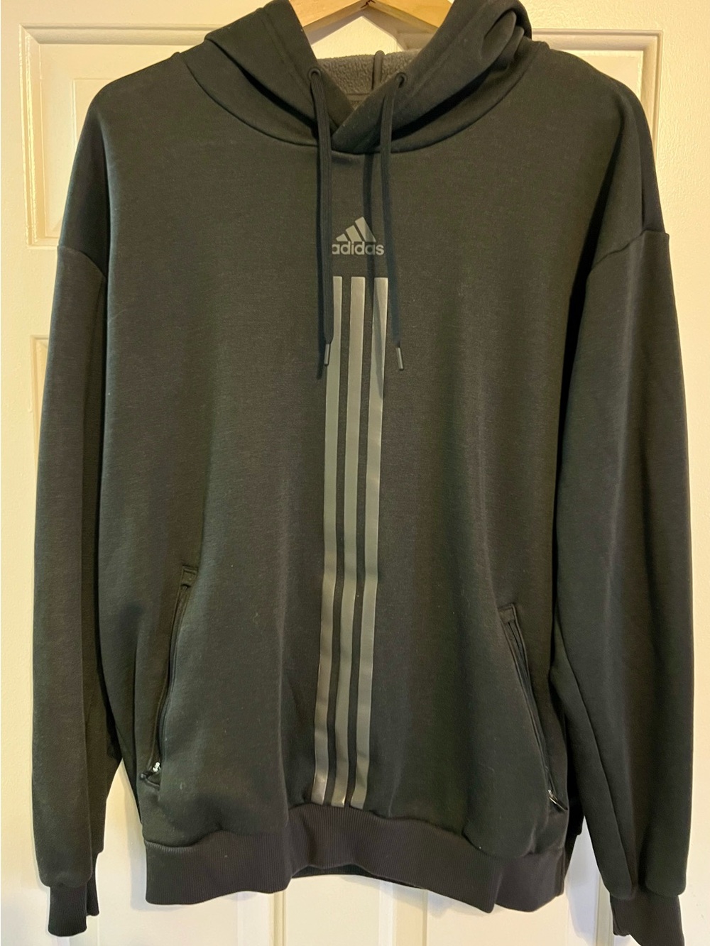 Adidas Men’s Hoodie - Dual Zippered Pockets - M